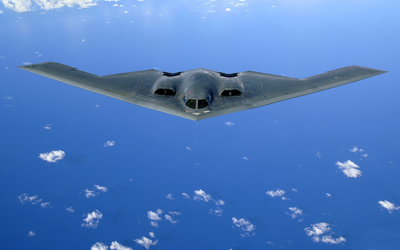 OVER THE PACIFIC OCEAN -- A B-2 Spirit soars through the sky after a refueling mission, 30 May, 2006. The B-2 is assigned to the 393rd Expeditionary Bomb Squadron from Whiteman Air Force Base, Mo. The bomber is currently deployed to Andersen AFB, Guam, as part of a continuous bomber presence in the Asia-Pacific region. (U.S. Air Force Photo by: Staff Sgt Bennie J. Davis III)