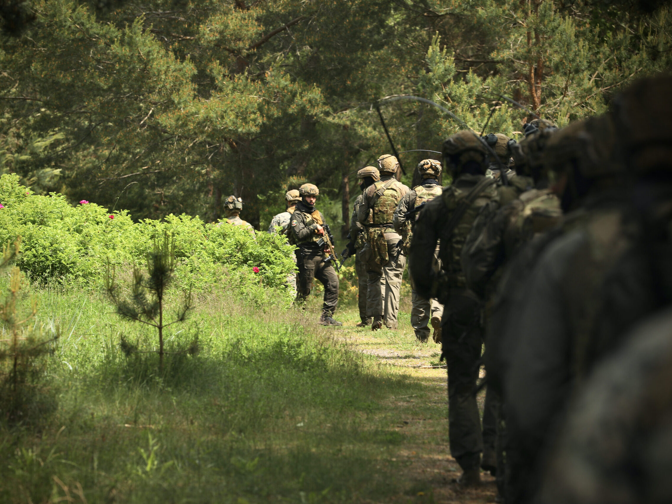 U.S. Marines with Alpha Company, 2d Light Armored Reconnaissance Battalion, 2nd Marine Division, and Portuguese Navy service members conduct a simulated amphibious raid during exercise Baltic Operations 2025 (BALTOPS 25), June 12, 2025 in Liepaja, Latvia. BALTOPS 25, the premier maritime-focused exercise in the Baltic Region, provides a unique training opportunity to strengthen combined response capabilities critical to preserving freedom of navigation and security in the Baltic Sea.