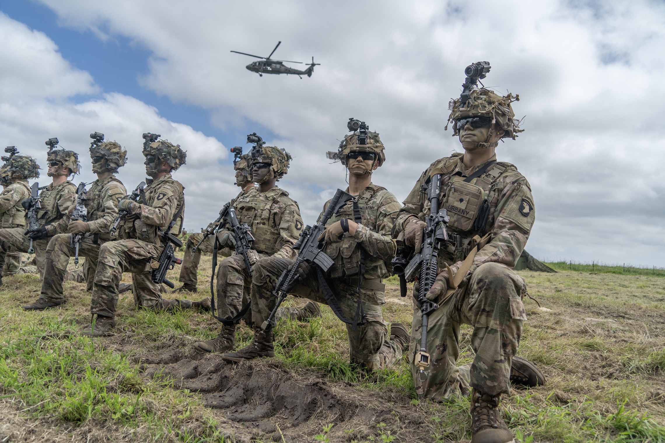 The 101st Airborne Division (Air Assault) showcases their operational capabilities as the world’s only air assault division during a demonstration in Carentan, France on Sunday, June 2.  The demonstration was executed by Soldiers from the division’s 3rd Brigade Combat Team (Rakkasans) deployed to Eastern Europe.  It was June 6, 1944, when our division came onto the world stage parachuting into Normandy clearing the way for the invasion of Western Europe and marking the beginning of the Allies assault on Nazi Germany.  Now, 80 years later, the 101st has transformed into an air assault division and still helping to secure the peace in Europe.  The air assault demonstration is meant to highlight the division’s ability to deliver one brigade combat team up to 500 nautical miles in one period of darkness at the place and time of the combatant commander’s choosing.  The demonstration will be viewed by spectators throughout the world who have converged on Normandy France to commemorate the 80th anniversary of the invasion of Europe on D-Day.