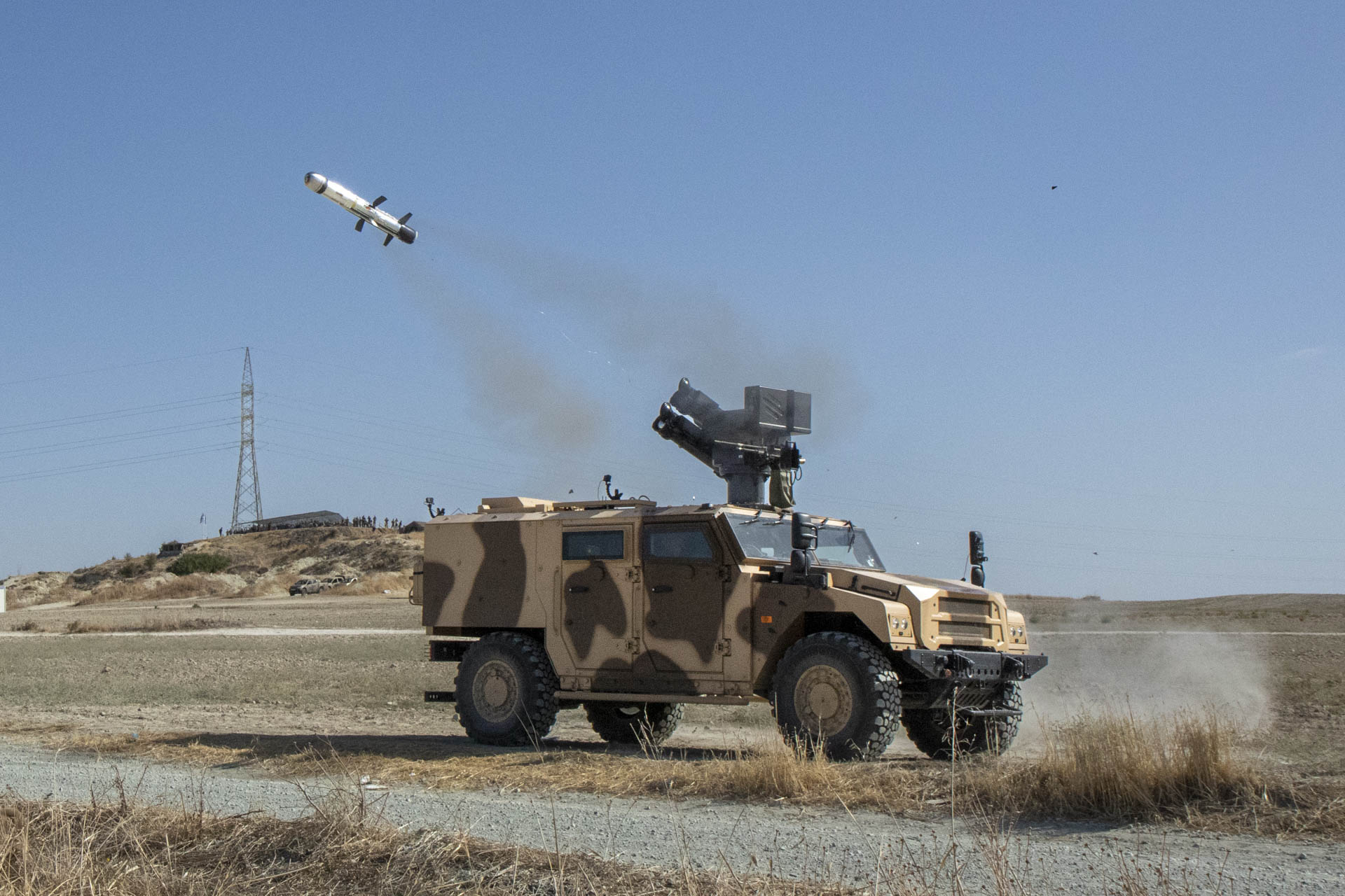 Linkeus project with Akeron firing operations on Sherpa vehicle. Kalo Chorio, Cyprus. September 29th 2022. © MBDA/Laurent Guichardon.