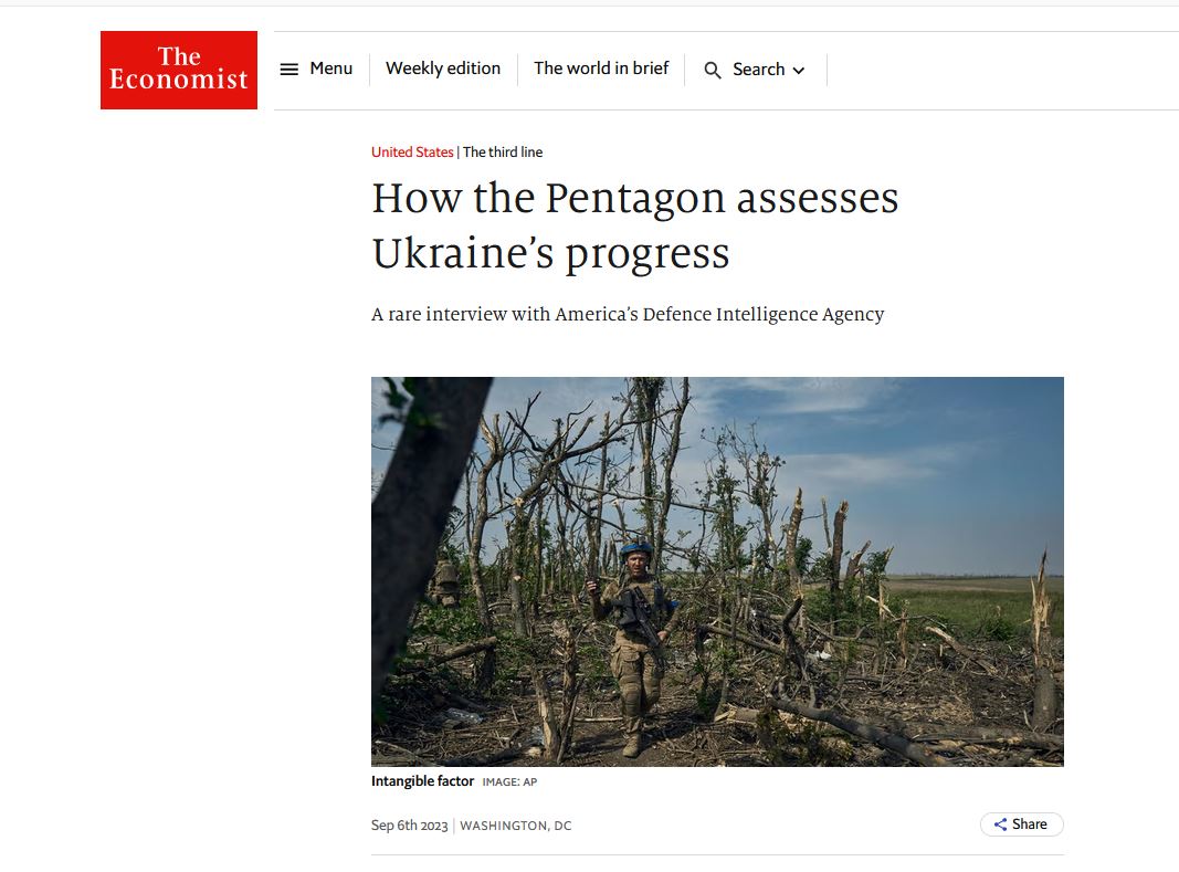  Economist. Οι ΗΠΑ αποφάσισαν: Η αντεπίθεση των Ουκρανών απέτυχε και σταματά οριστικά στα τέλη Οκτωβρίου.