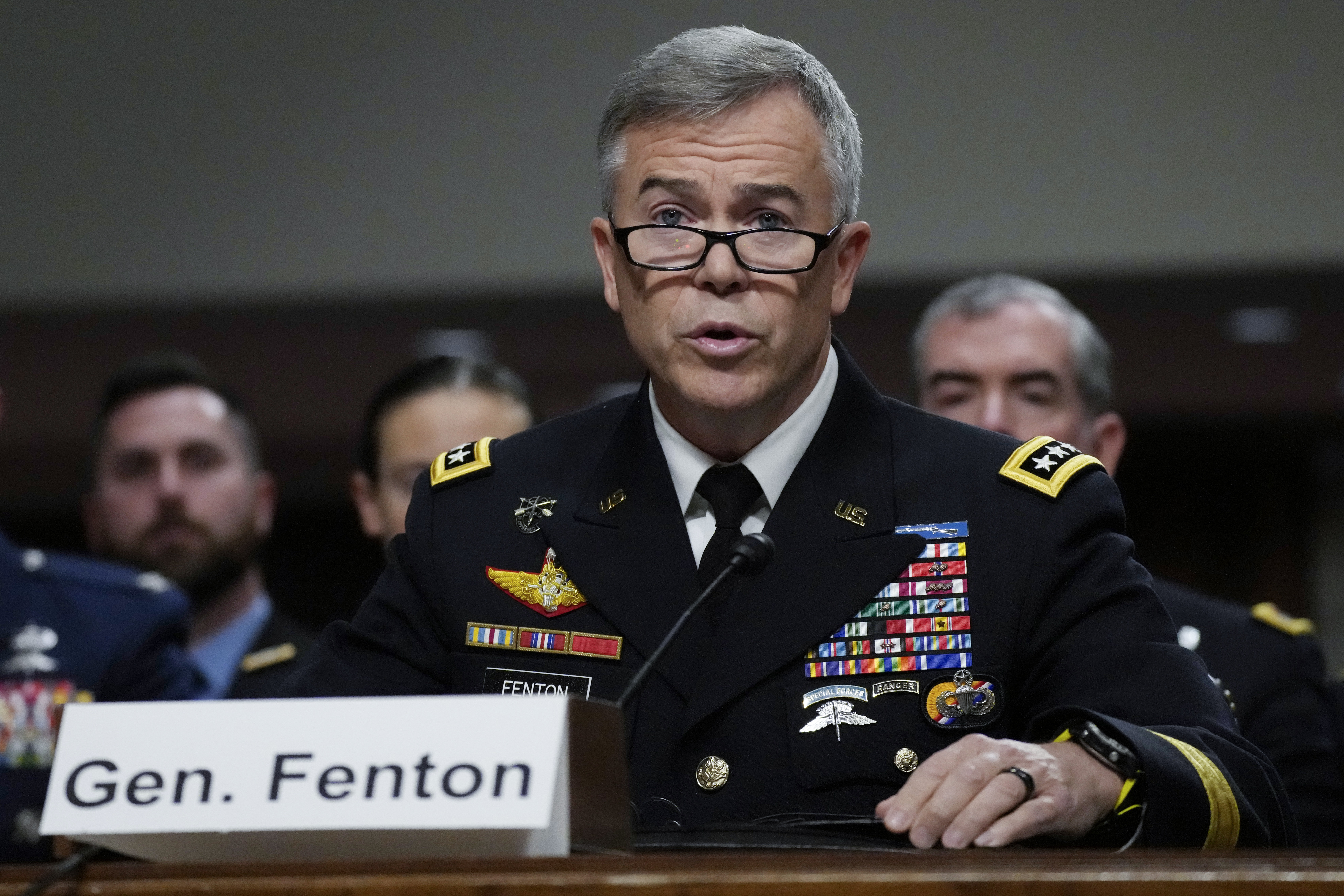 Gen. Bryan Fenton, United States Special Operations Command, testifies during a Senate Armed Services Committee hearing on Capitol Hill, Tuesday, March 7, 2023, in Washington. (AP Photo/Carolyn Kaster)