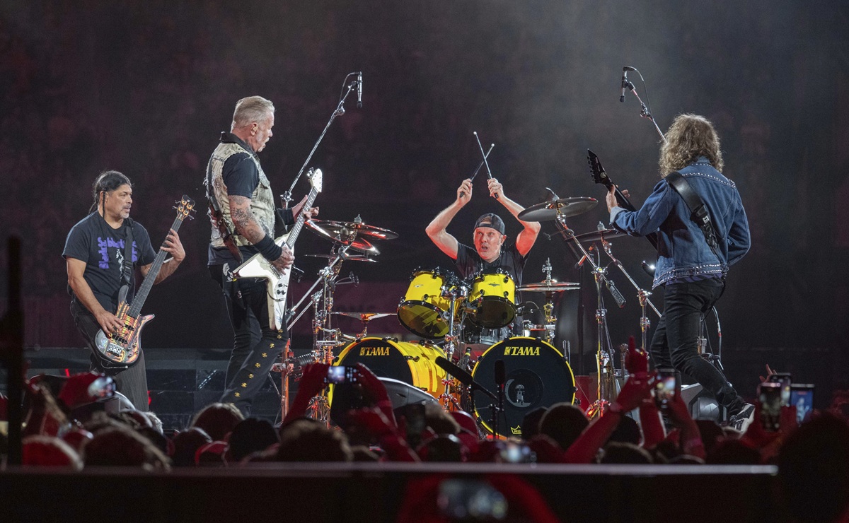 Metallica performs during the M72 World Tour on Tuesday, June 3, 2025, at Mercedes-Benz Stadium in Atlanta. (Photo by Paul R. Giunta/Invision/AP)