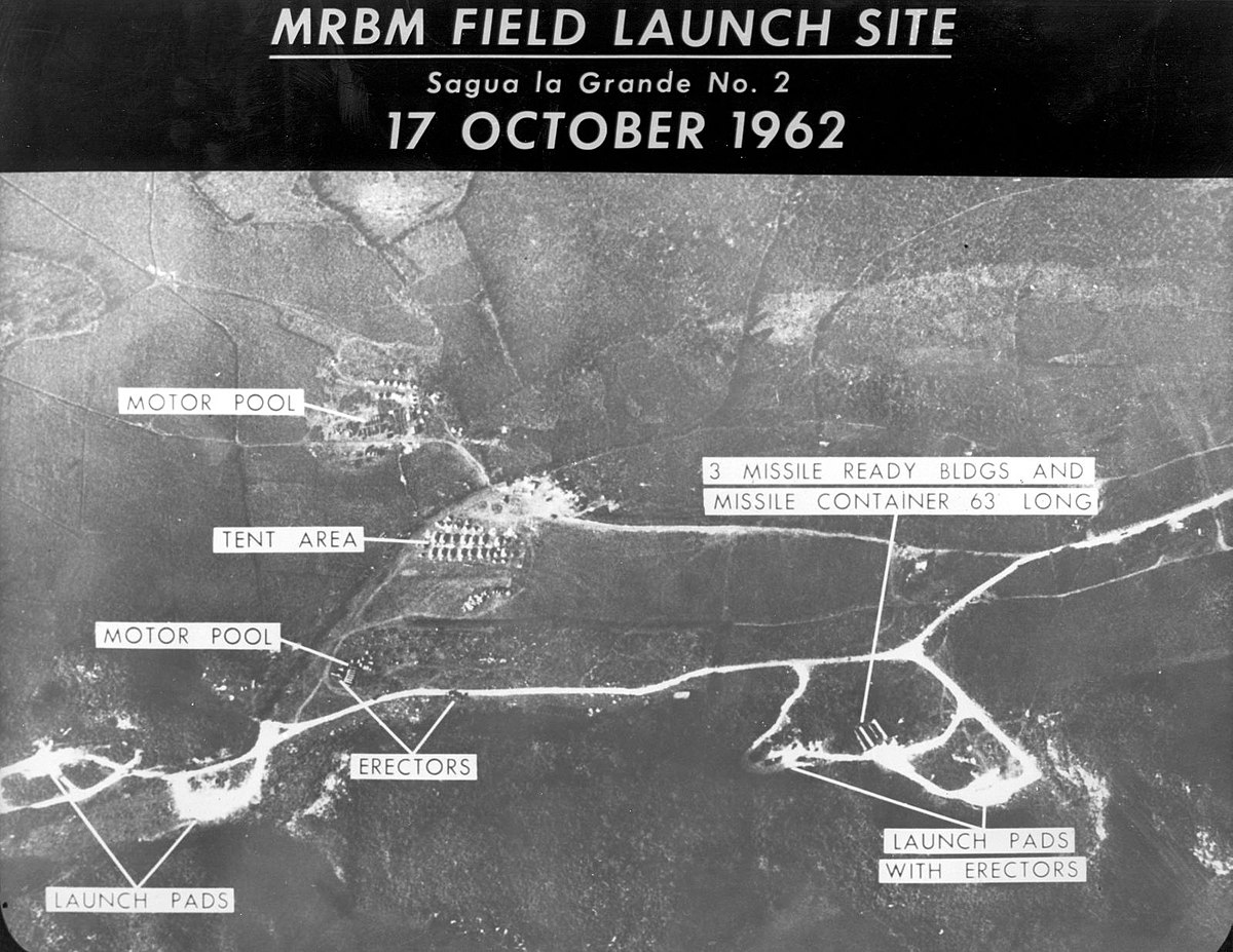 Cuba - An aerial view showing the medium range ballistic missile field launch site number two at Sagua la Grande. October 17, 1962 (U.S. Air Force Photo)