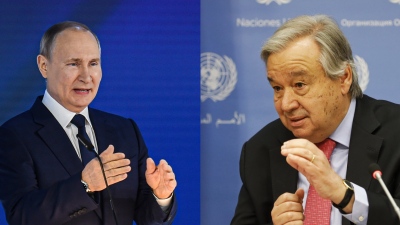 OHE: Επίσημη επιστολή του Antonio Guterres στον Putin για τη νέα θητεία του Ρώσου προέδρου