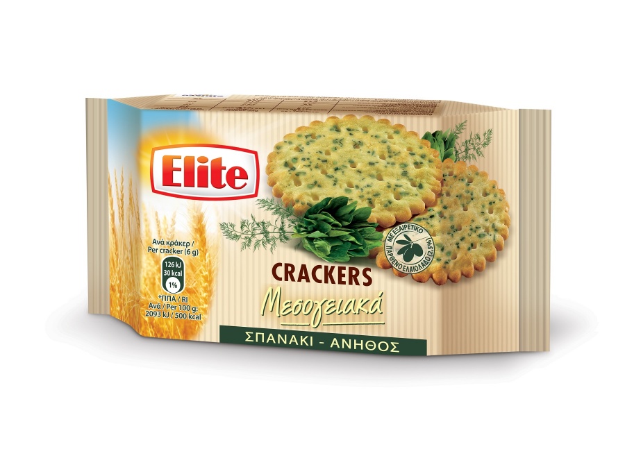 Νέα Elite Crackers Μεσογειακά με Σπανάκι και Άνηθο