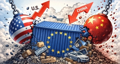 Σφυροκόπημα στην Ευρώπη - ΗΠΑ και Κίνα γκρεμίζουν τους Ευρωπαίους εξαγωγείς, άπιαστο όνειρο η ανάκαμψη