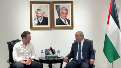 Συνάντηση Κασσελάκη με τον γγ της Εκτελεστικής Επιτροπής της Οργάνωσης για την Απελευθέρωση της Παλαιστίνης