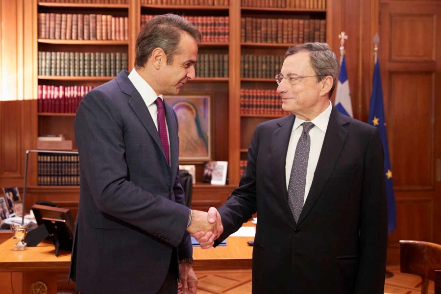 Συνάντηση του Κυριάκου Μητσοτάκη με τον Ιταλό πρωθυπουργό Draghi
