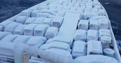 Πλοίο μετέφερε παγωμένα αυτοκίνητα στη Ρωσία