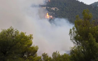 Υπό μερικό έλεγχο η φωτιά στον παράδρομο της Αθηνών – Λαμίας στο Ακραίφνιο Βοιωτίας