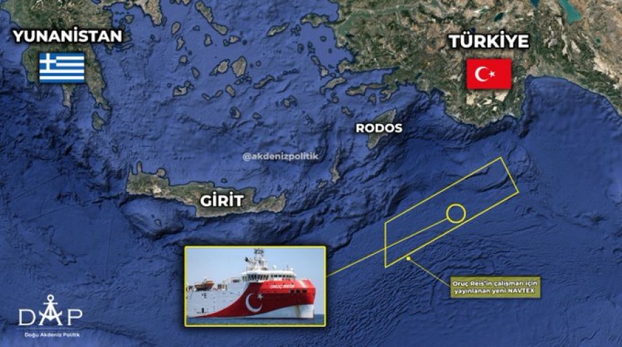 Η Τουρκία με το Oruc Reis ξεκάθαρα αμφισβητεί την θαλάσσια δικαιοδοσία από Καστελόριζο έως Κρήτη – Επικίνδυνες οι όψιμες συμμαχίες της Ελλάδος