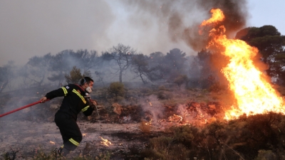 Φωτιά σε δασική έκταση στο Χιλιομόδι Κορινθίας - Στη μάχη 5 εναέρια μέσα