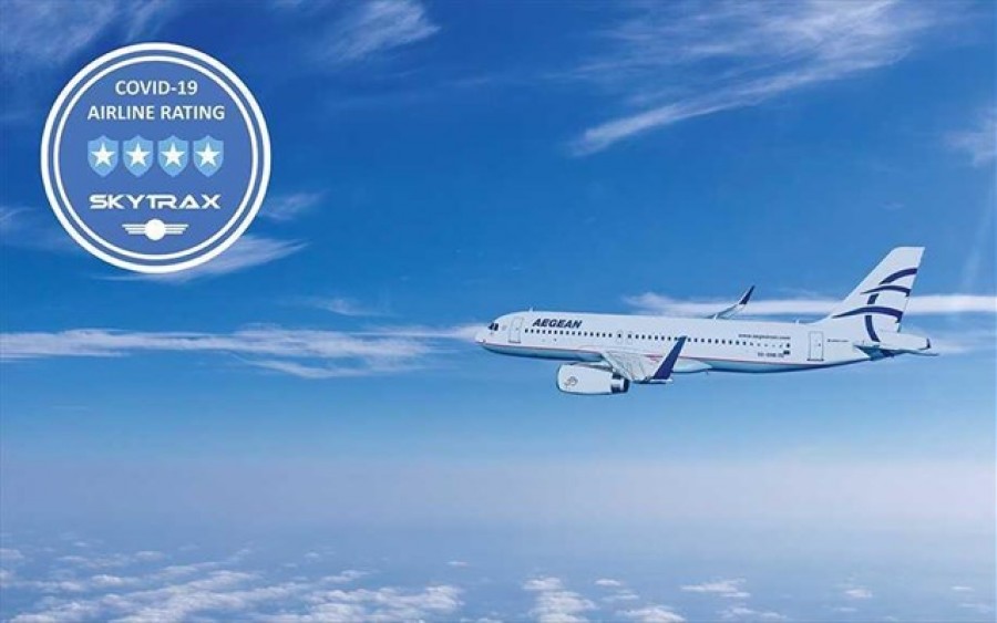 Διάκριση για την Aegean - Αναγνωρίζεται από τη Skytrax ως από τις κορυφαίες παγκοσμίως για τα μέτρα υγιεινής