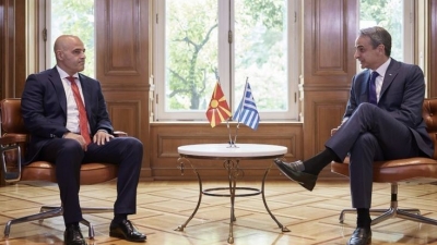 Στο Μαξίμου ο Kovačevski - Μητσοτάκης: Αμοιβαίο συμφέρον η πραγματοποίηση επενδύσεων ελληνικών εταιρειών στη Βόρεια Μακεδονία