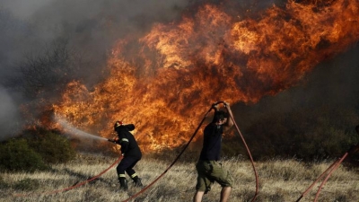 Οριοθετήθηκε η μεγάλη πυρκαγιά στον Μαραθώνα – Σημαντικός ο ρόλος των εναέριων μέσων
