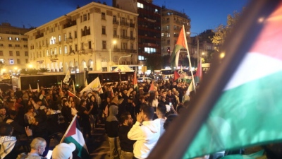 Θεσσαλονίκη: Με μεγάλη συμμετοχή η συγκέντρωση αλληλεγγύης στον παλαιστινιακό λαό