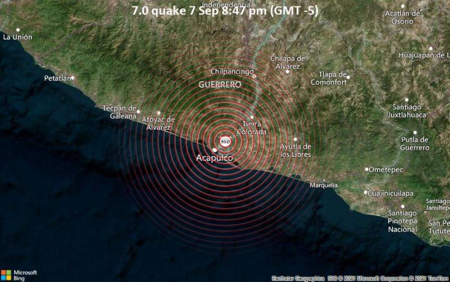Μεξικό: Σεισμός 7,1 Ρίχτερ κοντά στο Ακαπούλκο – Ένας νεκρός