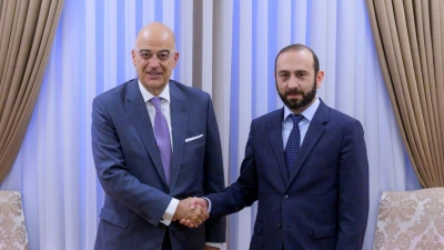 Συνάντηση Δένδια με Mirzoyan - Στο επίκεντρο διμερείς σχέσεις και οι εξελίξεις σε Καύκασο και Αν. Μεσόγειο