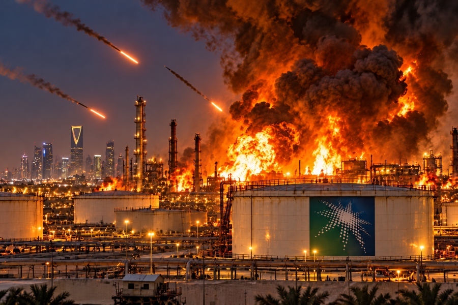 Saudi Aramco ablaze after strikes as Riyadh plans major ground assault in Yemen