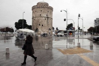 Ισχυρή βροχή και χαλάζι στη Θεσσαλονίκη