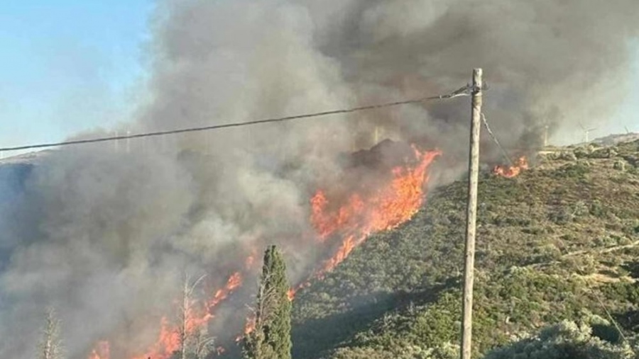 Πύρινη κόλαση - Φωτιά στα Μεσοχώρια στην Εύβοια, σηκώθηκαν 18 εναέρια μέσα
