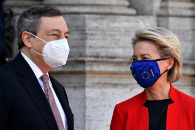 Ενέργεια και κυρώσεις κατά της Ρωσίας στο επίκεντρο των επαφών von der Leyen - Draghi
