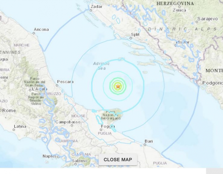 Σεισμός 5,6 Ρίχτερ στην Αδριατική έγινε αισθητός σε Ιταλία – Κροατία