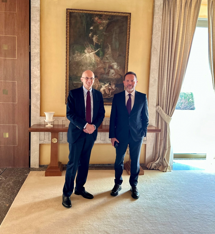 Συνάντηση του Προέδρου του Εποπτικού Συμβουλίου του Ενιαίου Εποπτικού Μηχανισμού (SSM) Andrea Enria με Στουρνάρα (ΤτΕ)