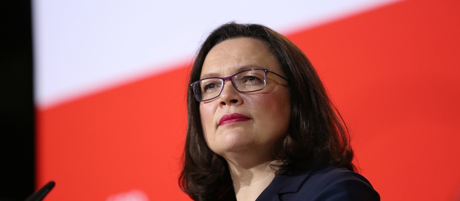 Nahles (SPD): Να παραμείνουμε στην κυβέρνηση με το CDU για να προωθήσουμε το κοινωνικό μας πρόγραμμα