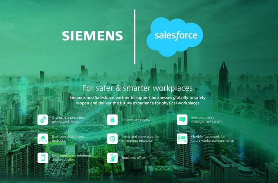 Η Siemens και η Salesforce συνεργάζονται για να προσφέρουν την εμπειρία του μέλλοντος για ασφαλείς χώρους εργασίας