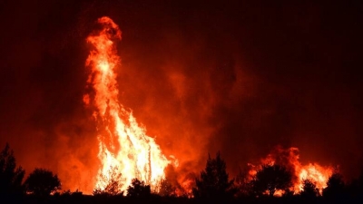 Ολονύχτια μάχη με τις φλόγες στα Βίλια, εκκενώθηκαν οικισμοί - Καλύτερη η εικόνα στην Κερατέα