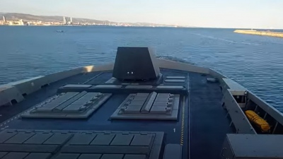 Εντυπωσιακό βίντεο από τον απόπλου της φρεγάτας Κίμων από το λιμάνι της Λεμεσού