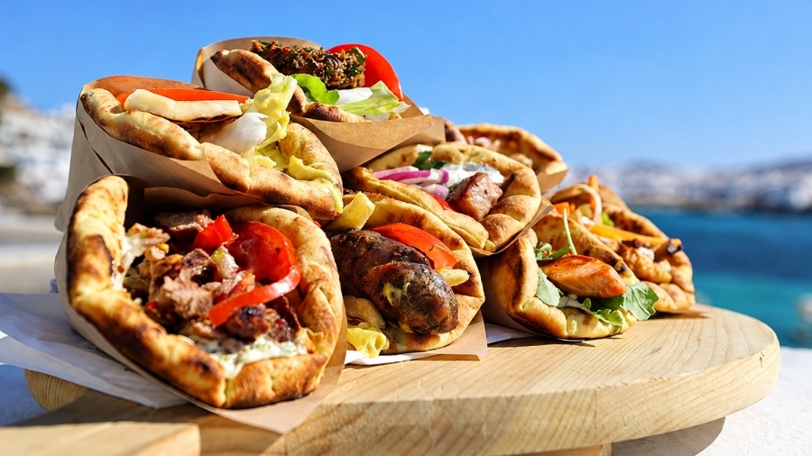 Cyclades shopkeeper adds 28% surcharge to pita gyro for card payments
