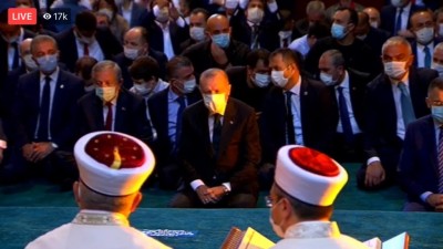 Ο Erdogan στην Αγία Σοφία - Δείτε LIVE