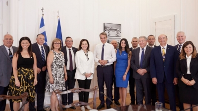 Στο Μαξίμου το Διοικητικό Συμβούλιο της Παγκόσμιας Διακοινοβουλευτικής Ένωσης Ελληνισμού - Συνάντηση με Μητσοτάκη