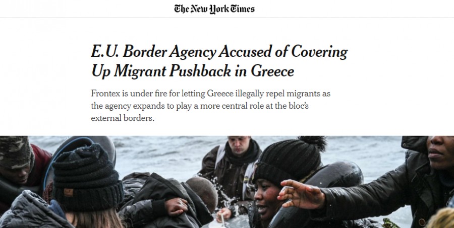 Times: Καταγγελίες - φωτιά κατά της Frontex - Συγκάλυψε την Ελλάδα σε παράνομες επιχειρήσεις επαναπροώθησης προσφύγων