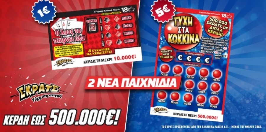 Κέρδη 2,52 εκατ. ευρώ μοίρασε την προηγούμενη εβδομάδα το ΣΚΡΑΤΣ