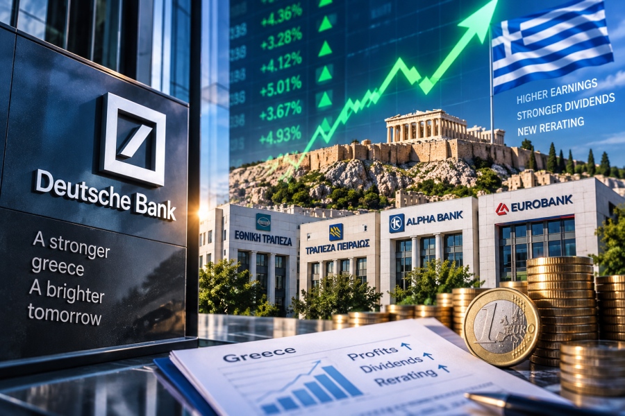Deutsche Bank: Τώρα αρχίζει το μεγάλο ράλι στις ελληνικές τράπεζες – Ισχυρά κέρδη, μερίσματα και νέο rerating