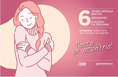 Προσφορά από τη Μονάδα Μαστού του Metropolitan Hospital: 6 έλεγχοι μαστού σε προνομιακές τιμές, για 6 μήνες