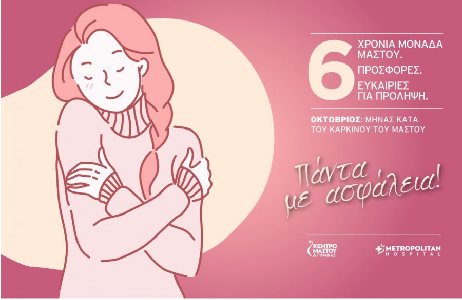 Προσφορά από τη Μονάδα Μαστού του Metropolitan Hospital: 6 έλεγχοι μαστού σε προνομιακές τιμές, για 6 μήνες