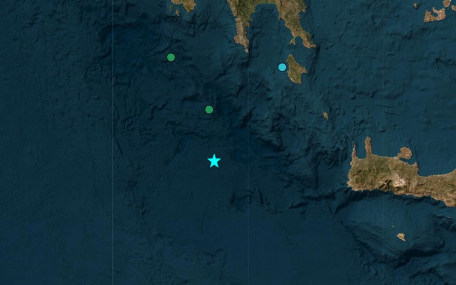 Σεισμός 5,2 Ρίχτερ δυτικά της Κρήτης