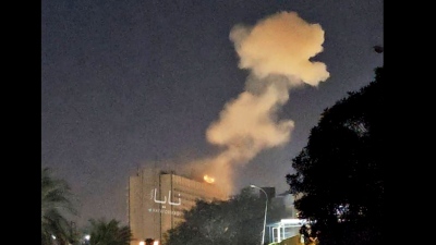 Χάος στη Βαγδάτη: Φιλοϊρανικές οργανώσεις χτύπησαν ξενοδοχείο με αποστολή της ΕΕ - Το χτύπημα του drone (vid)