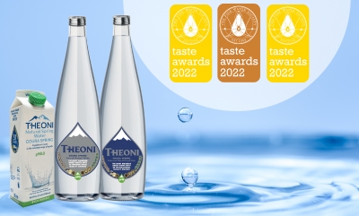 Φυσικό Μεταλλικό Νερό ΘΕΟΝΗ:Νέα τριπλή βράβευση από τον Διεθνή Θεσμό FINE WATERS Taste And Design Awards 2022