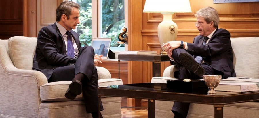 Μητσοτάκης σε Gentiloni (ΕΕ): Εντός του 2020 θα ανοίξουμε τη συζήτηση για τη μείωση του πρωτογενούς πλεονάσματος