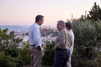 Ο Κυριάκος Μητσοτάκης καλωσόρισε τον Antonio Guterres στην Αθήνα