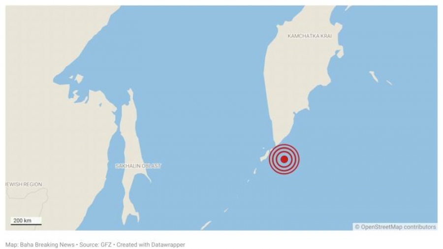 Ισχυρότατος σεισμός 6 Ρίχτερ στις Κουρίλες Νήσους στη Ρωσία