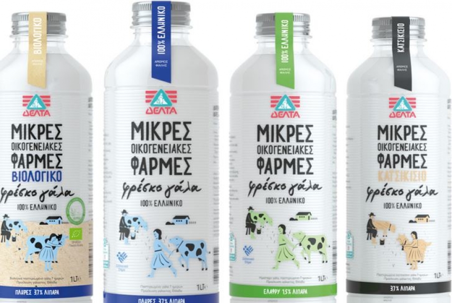 Η ΔΕΛΤΑ φέρνει το γάλα επιλεγμένων μικρών παραγωγών σε νέα φιλικότερη προς το περιβάλλον φιάλη