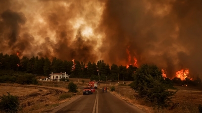 Εγκαταλείπουν από τη θάλασσα τη φλεγόμενη Λίμνη Ευβοίας - Σοκαριστικές στιγμές για εγκύους και ηλικιωμένους