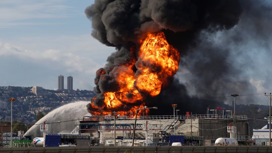 Iran ignites Haifa oil facilities in massive strike as Trump rules out ground invasion